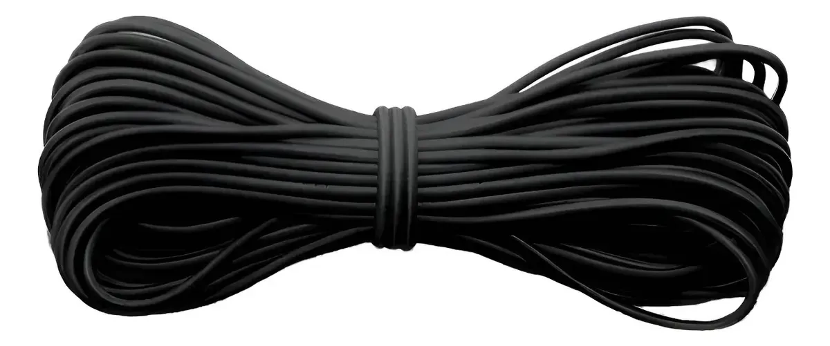 Elástico Roliço Para Artesanato E Agendas 10 Metros 2,5mm Liso Preto