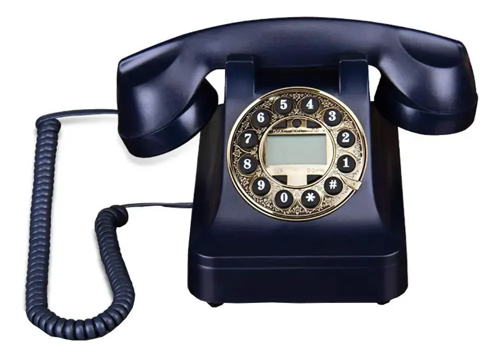 Telefone retrô vintage Nwkhrso, telefone clássico com discagem, adequado para telefones de madeira e metal para casa, escritório, residência, hotel de luxo e galeria de arte.