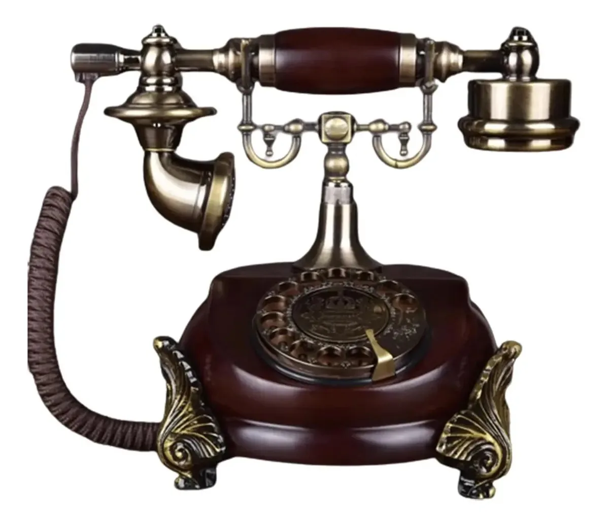 Telefone fixo com fio retrô Nwkhrso, decoração para casa/escritório, telefone antigo com discagem rotativa, telefone de mesa vintage com rediscagem.