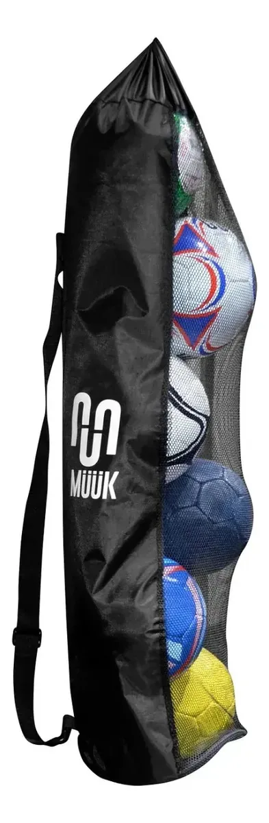Bolsa de transferência de bolas esportivas Muuk Black Mesh de 6 peças