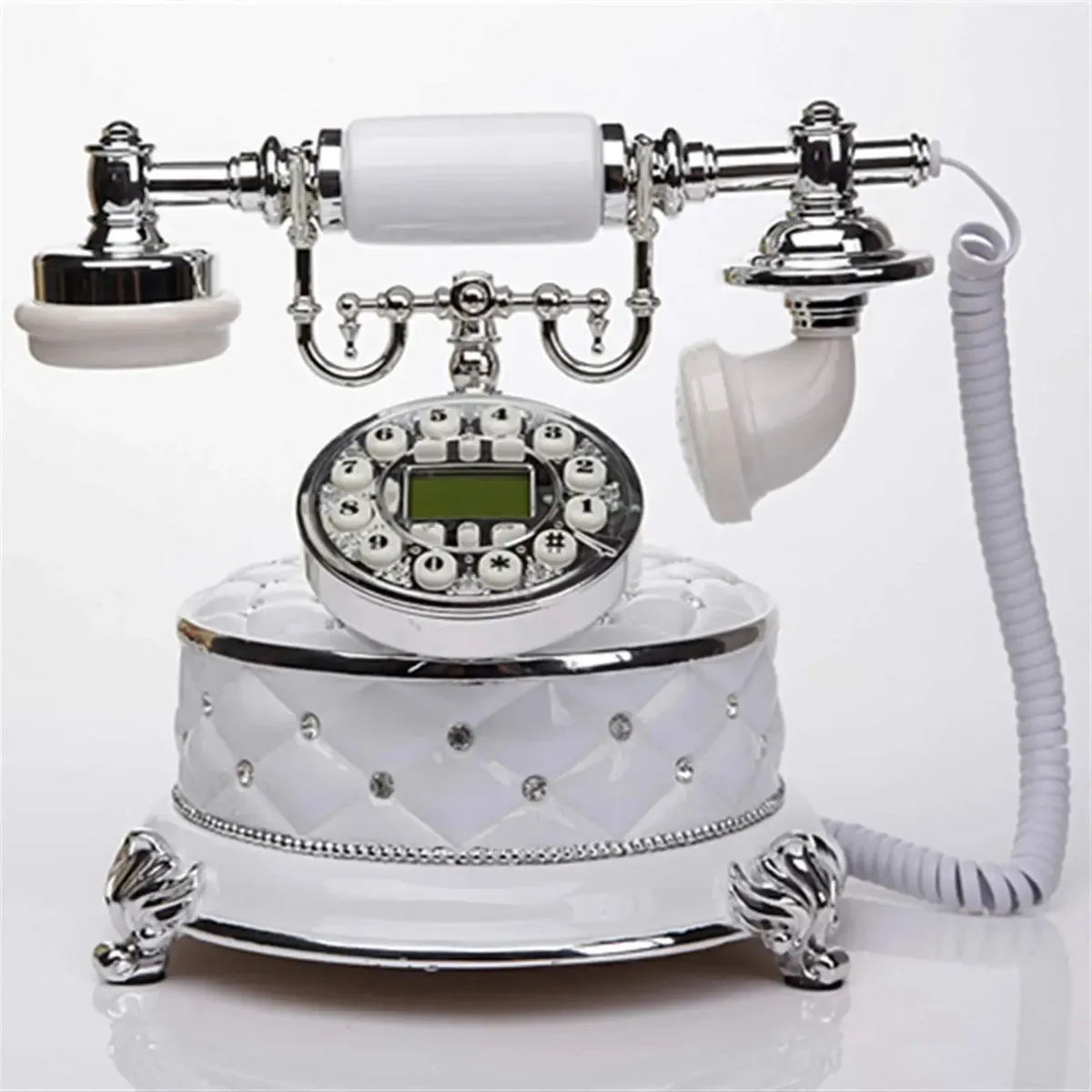 Decoração para escritório ou casa: Estátua abstrata exclusiva, escultura criativa de telefone europeu, telefone fixo retrô inovador, telefone de mesa de alta qualidade para decoração de casa ou...