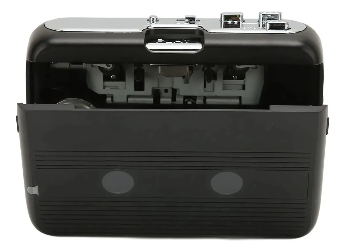 Leitor de cassetes Bluetooth Soobu Auto Reverse Leitor de cassetes de viagem preto retrô alimentado por USB