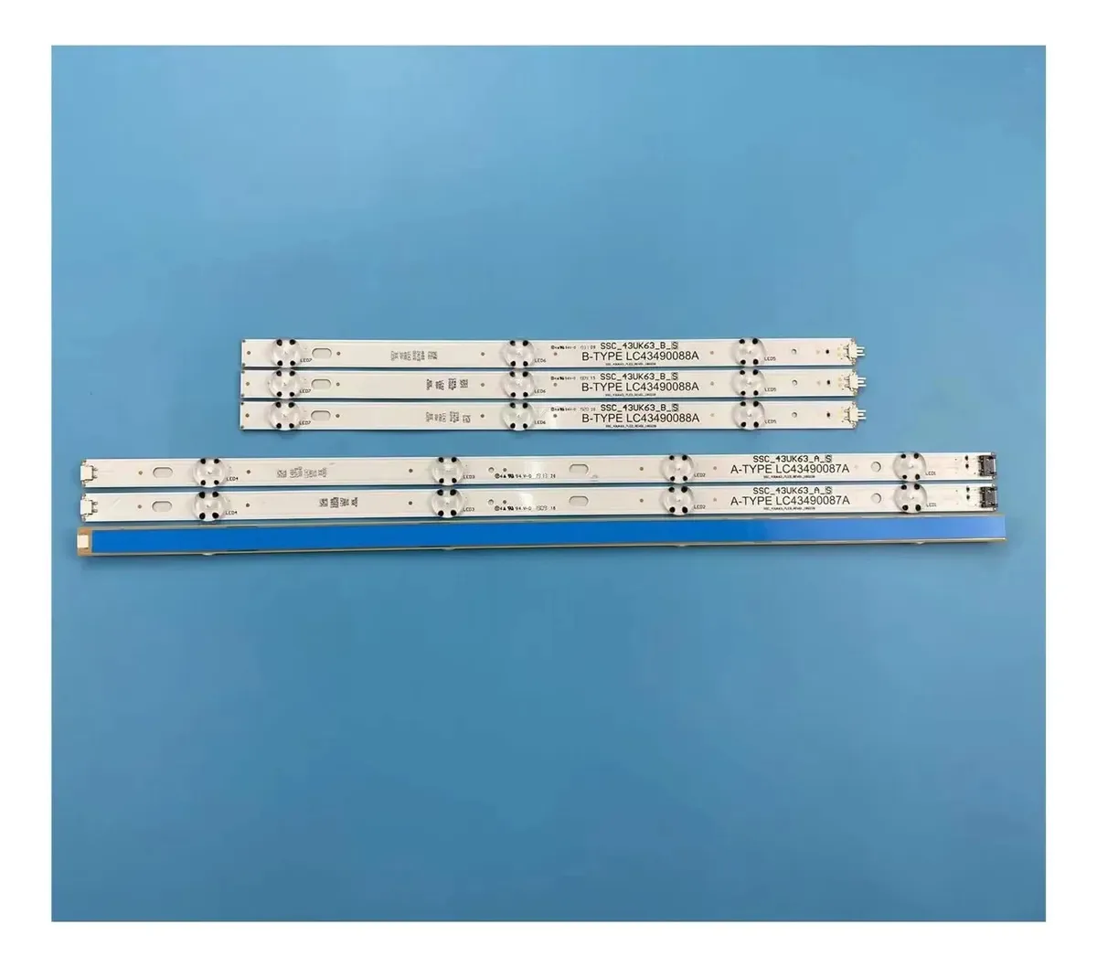 Barra de retroiluminação LED de 6 peças para LG 43uj6300 43uk6300pue LC43490087a LC43490088a LC43490078a LC43490077a 43uk6090pua 43um6910pua
