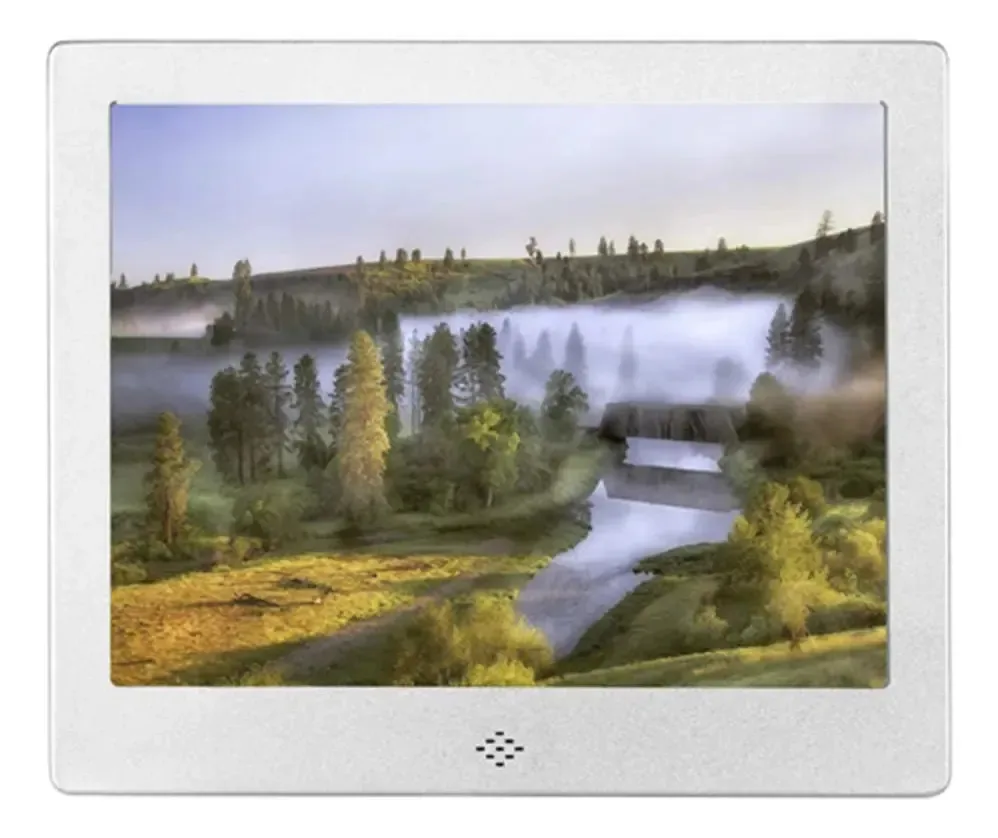 Okpjfhs Video Player com Porta-Retratos, Álbum de Fotos Eletrônico Multifuncional, Publicidade, Fotos HD de 8 Polegadas, Leitor de Discos Digitais 16gu, Prata