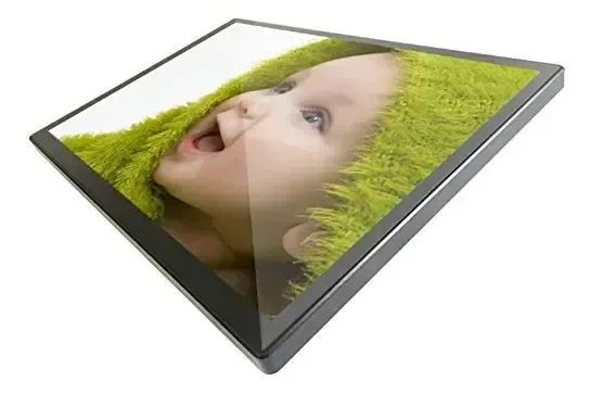 Porta-retratos digital Spacmirrors, ultrafino e de alta definição de 19 polegadas, para instalação em parede em supermercados, com reprodutor de imagens.