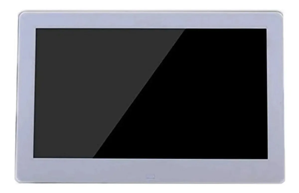 Moldura fotográfica digital Usmask Spacmirrors, máquina publicitária de álbuns de fotos eletrônicos ultrafina de alta definição e borda estreita (branca de 8 polegadas)