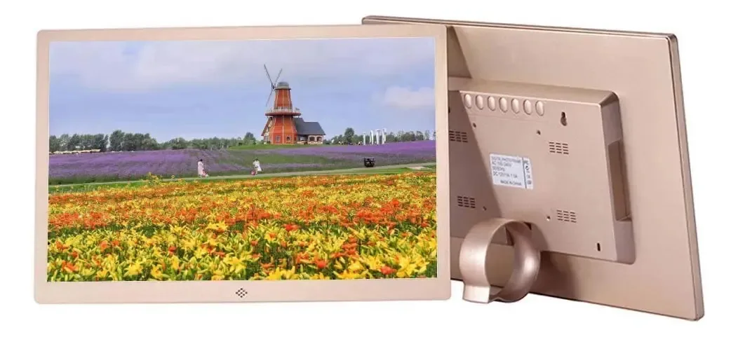 Moldura fotográfica digital Spacmirrors Molduras para fotos digitais de 15 polegadas Máquina publicitária de shopping centers Vídeo LCD em loop Álbum de fotos eletrônico Compatibilidade lateral de...