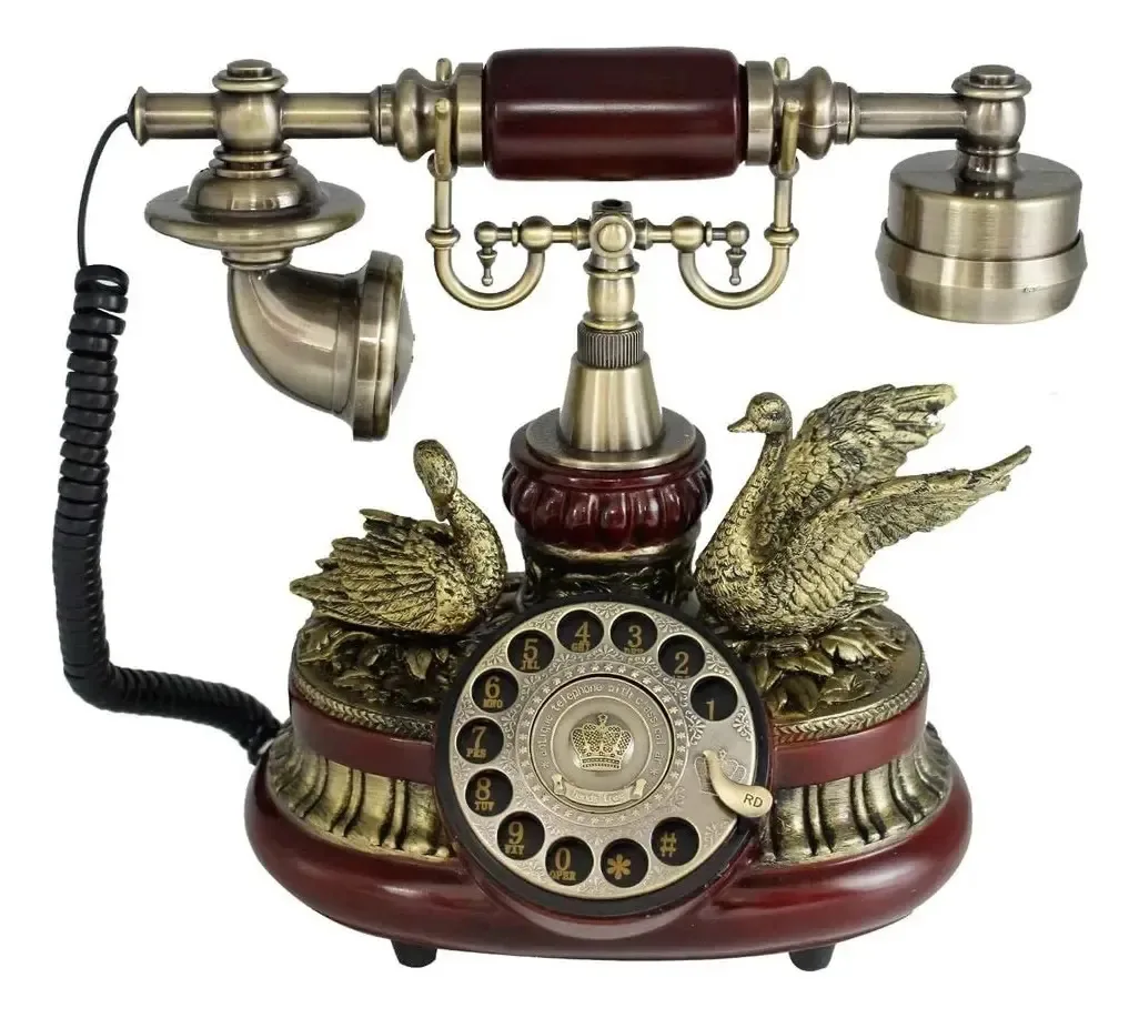 Telefone antigo de estilo europeu Gtfdxj, telefone retrô criativo vintage, artesanato antigo, telefone residencial fixo
