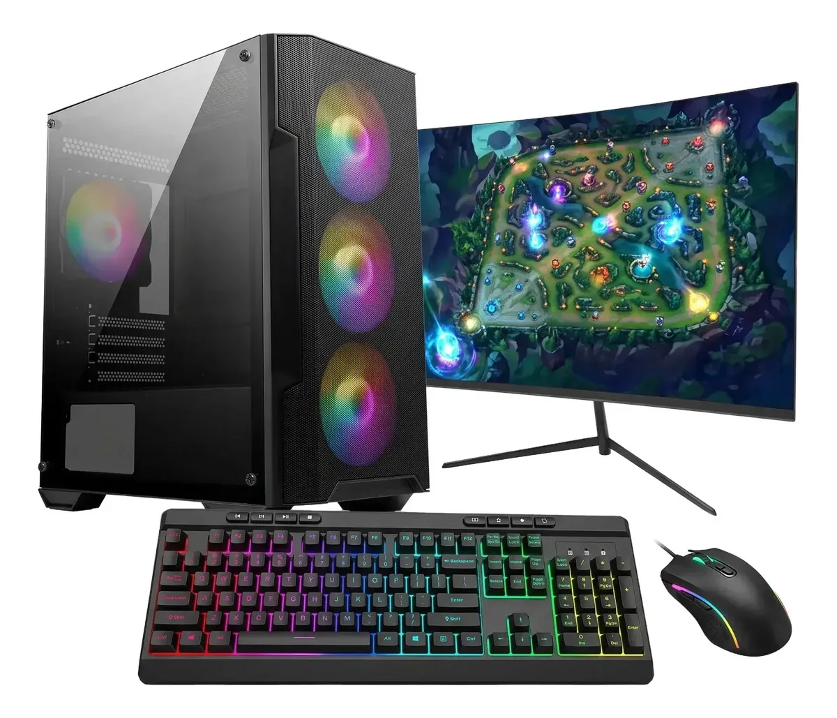 PC Gamer AMD Ryzen 5 8600G Radeon 760M DDR5 16 GB SSD 1 TB Monitor Full HD + Periféricos combinados de 24 polegadas