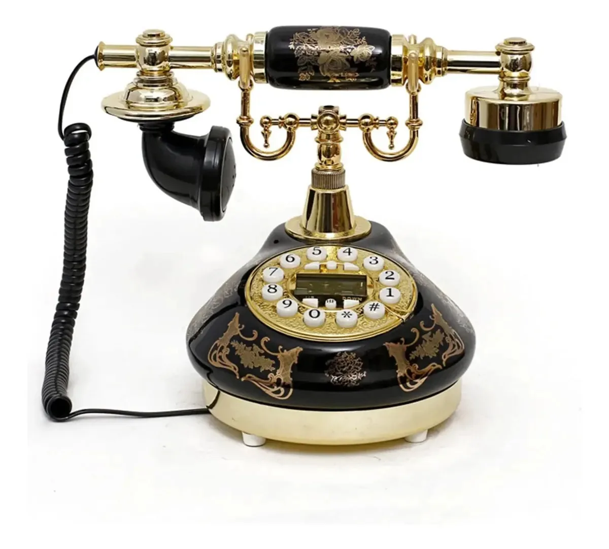 Telefone com fio rotativo Yjhqss. Telefone com disco de discagem antigo, estilo europeu, em cerâmica, para casa e escritório.