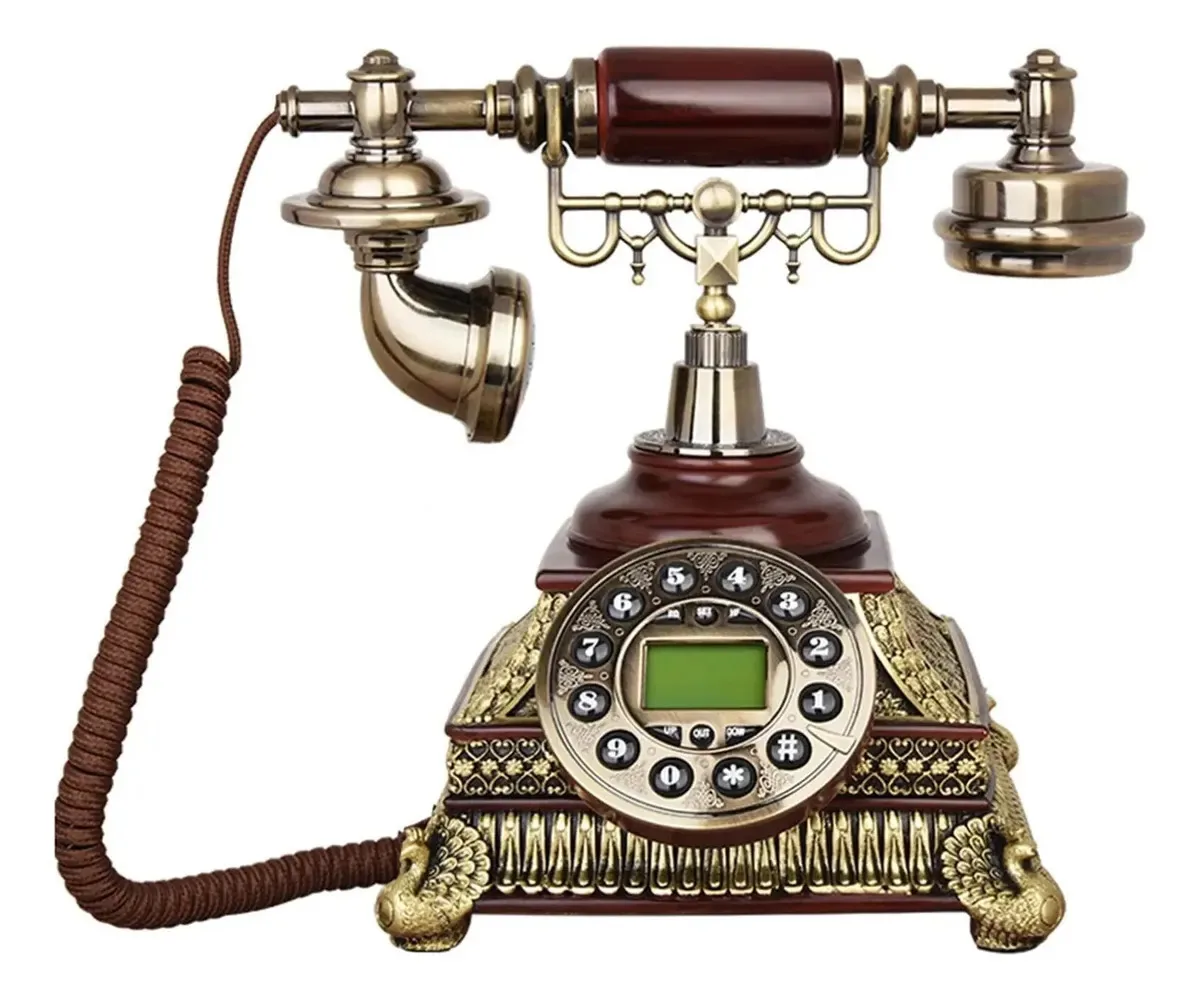 Telefone clássico europeu Yjhqss. Telefone vintage com disco de resina. Telefone fixo antigo para casa, hotel ou escritório. Art Déco - Telefone elegante com botões grandes.