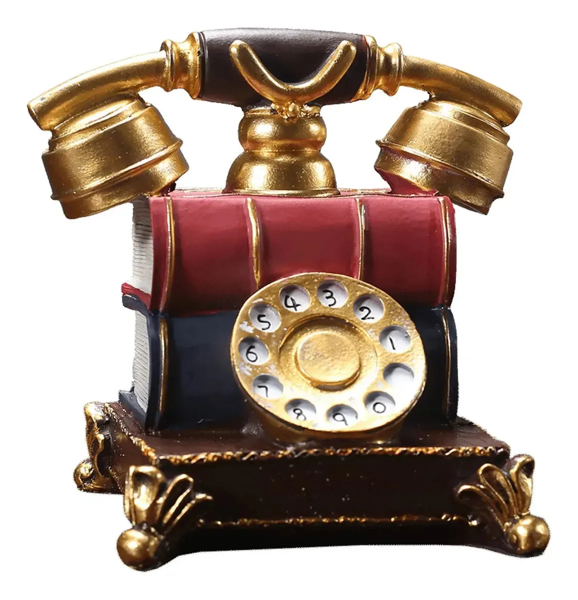 Acessórios vintage para celular, modelo retrô criativo para decoração de celular, estátua giratória vintage para celular, decoração para casa e escritório.