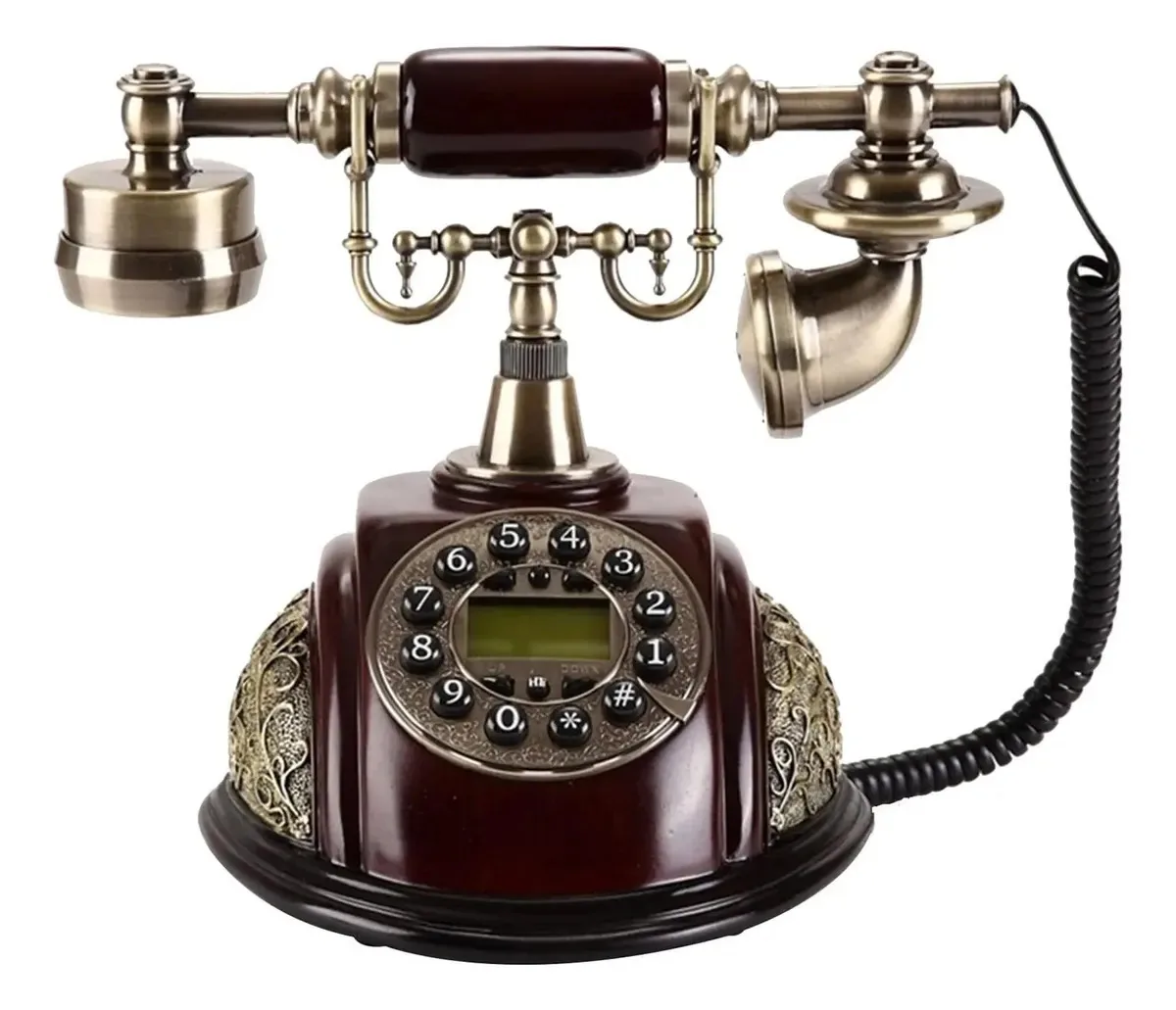 Telefone de mesa vintage com fio, telefone retrô, discagem antiga, com fio, telefone de mesa para casa, escritório, telefone decorativo