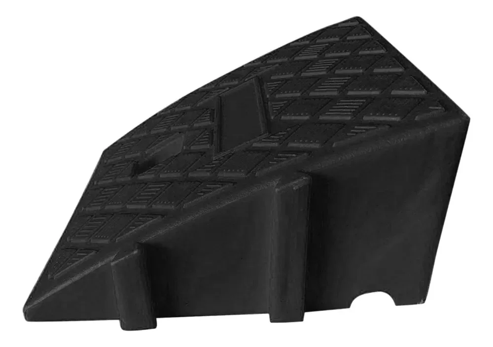 Calçada de plástico resistente, rampas, calçada de borracha portátil, cor preta 25x27x13cm