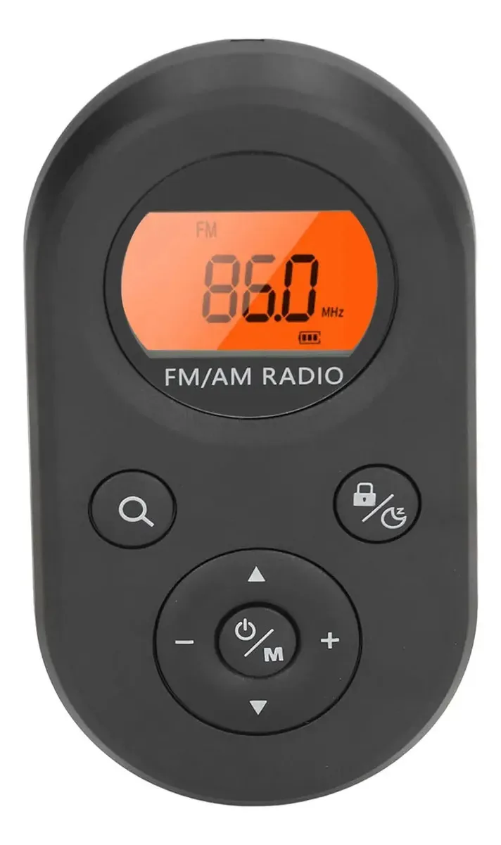 Rádio FM Soobu Mini Am, mini rádio FM externo de 76108 Mhz (preto)