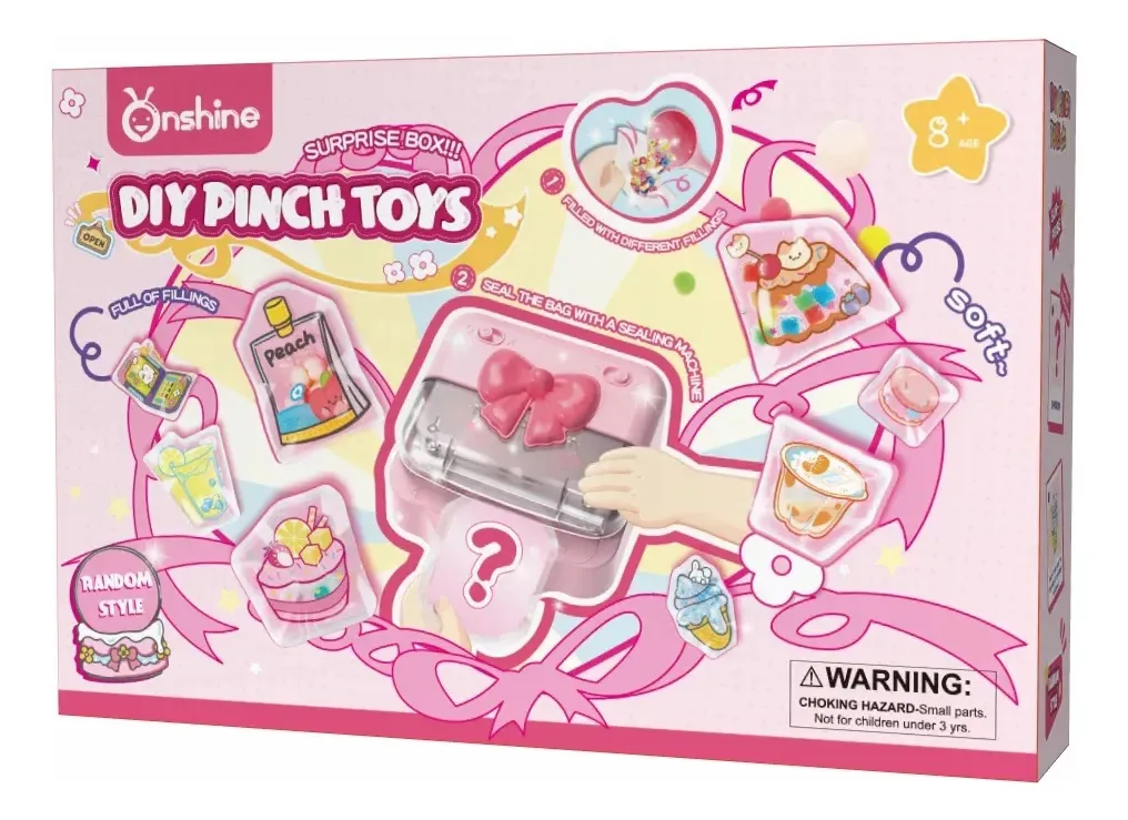 Kit Diy Pinch Toys Onshine Box Surprise Factory Squishies Pink Surprise Box