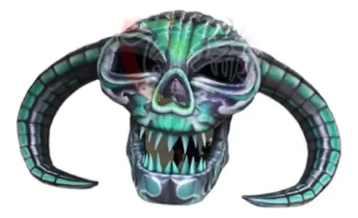 Qiooqsaq para Halloween, cabeça de caveira inflável pendurada, fantasma, deus da morte, bar com chifres de antílope, boates, acessórios de palco KTV, sem ventilador vermelho