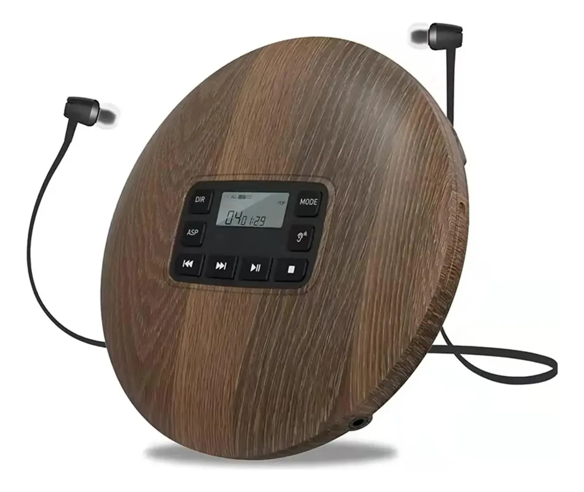 Leitor de CD portátil, leitor de CD de música pessoal com fones de ouvido, leitor de CD Walkman pequeno, compacto e recarregável com proteção antiderrapante e à prova de choque, tela
