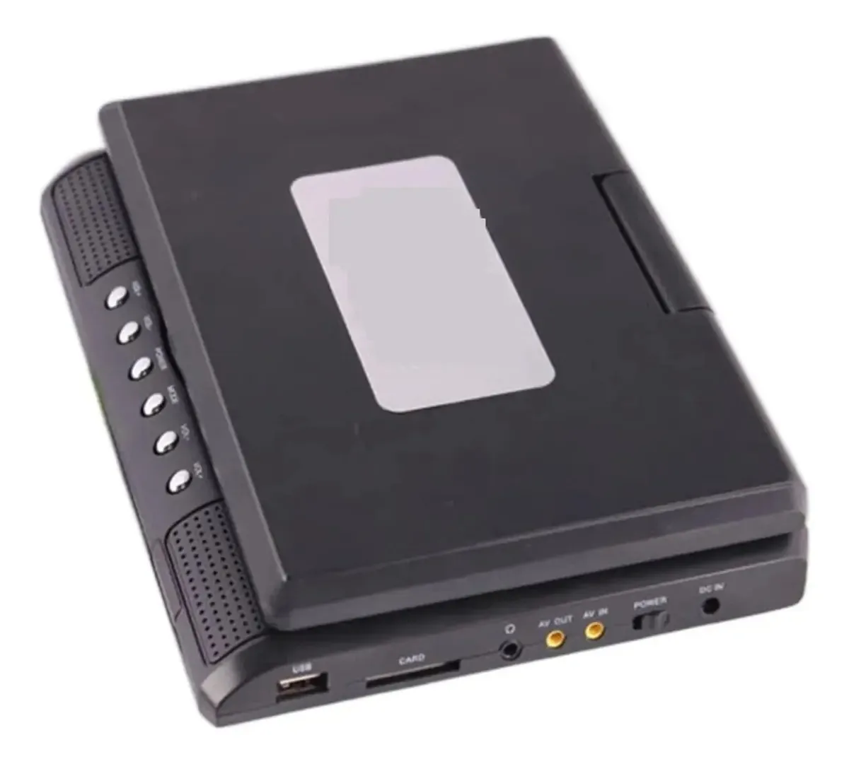 Leitor de DVD portátil Amclai, reprodutor de DVD, reprodutores de CD digital de 7,8 polegadas, tela de rotação de 270 graus com controle remoto, cinema, rádio, reprodução para