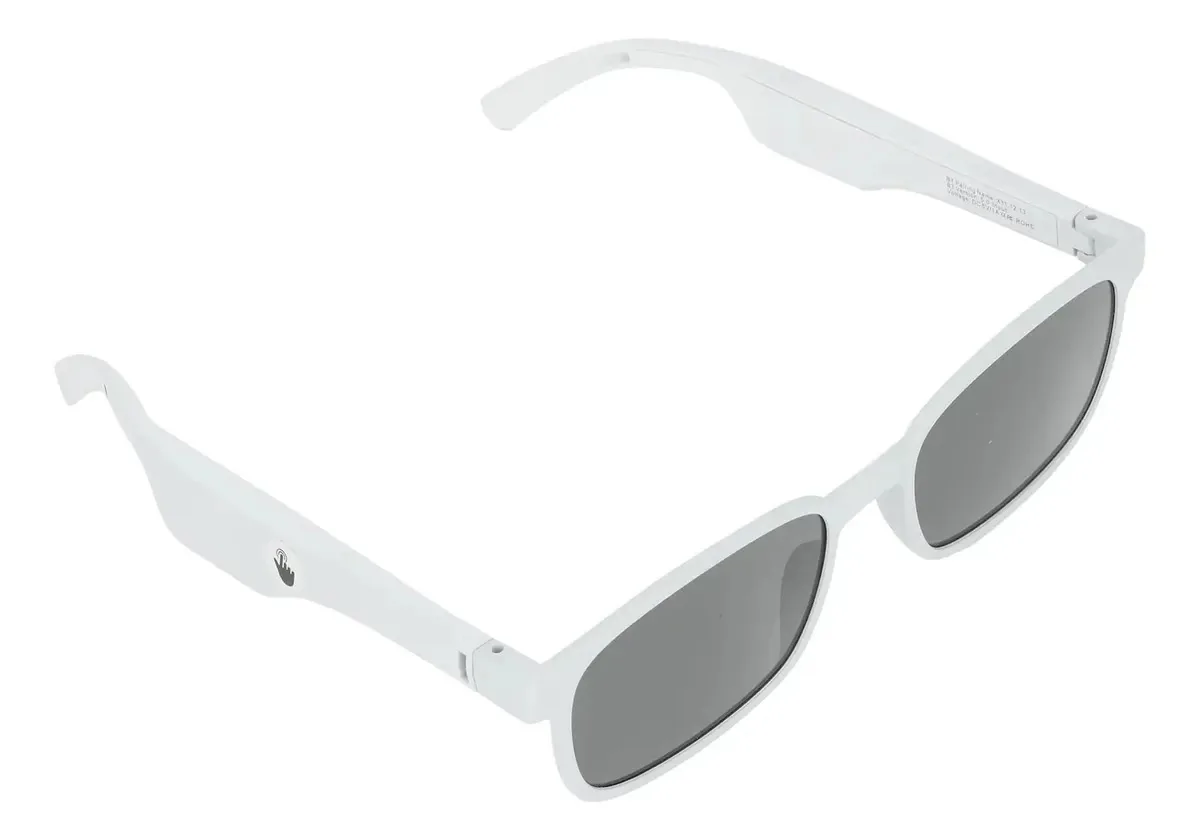 Óculos de música Baok, leves de 80 mAh, atendem chamadas, óculos inteligentes para atividades ao ar livre (cinza e branco)