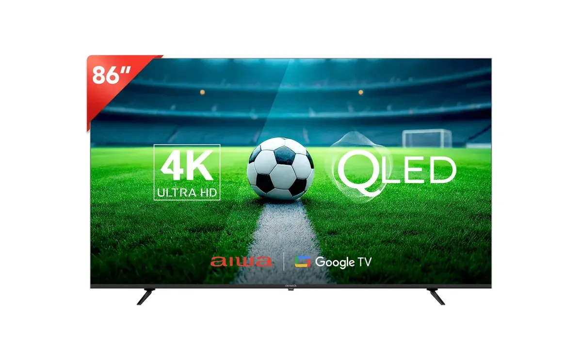 Smart TV Aiwa 86" Qled Google TV 4k AW86b2q