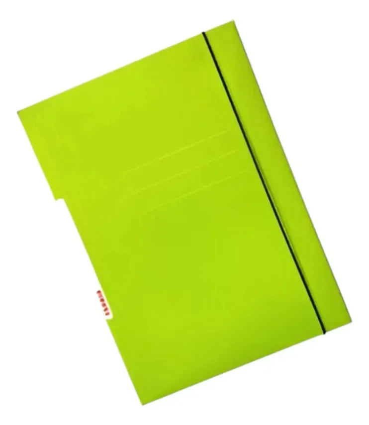 Pasta elástica de papelão plastificado Teoria Oficio, cor verde maçã
