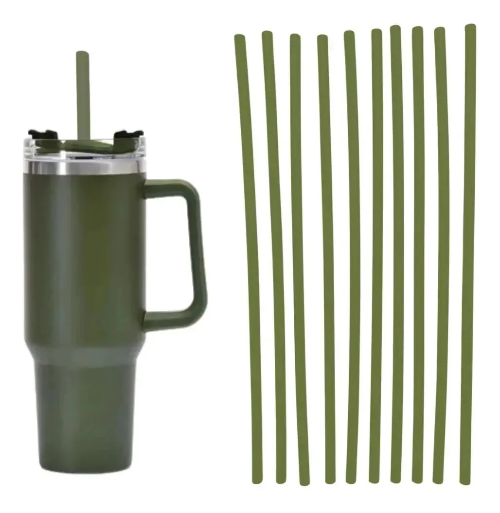 Kit 50 Canudos Plástico Rígido Reutilizável 30cm Extra Longo