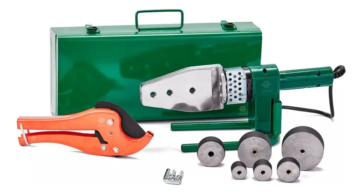 Kit de termofusor com tesoura de 6 dados, caixa de metal 1000w