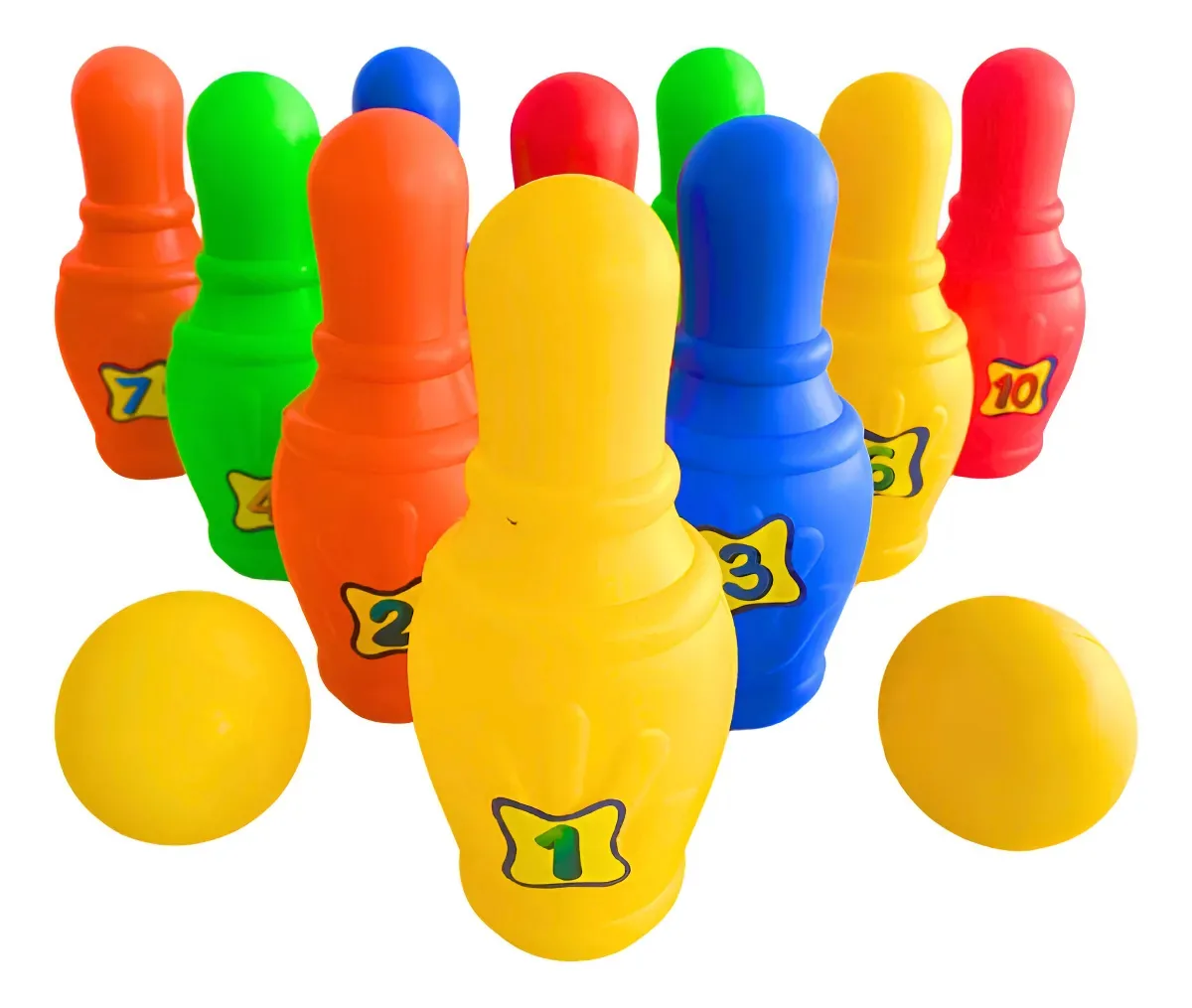 Jogo de boliche para crianças 10 pinheiros de 18 cm 2 bolas de cano de boliche de 6 cm