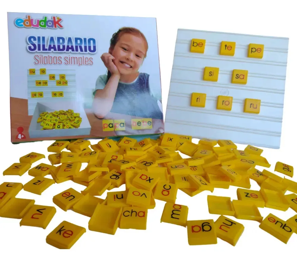 Material didático de sílabas simples para jogos de tabuleiro