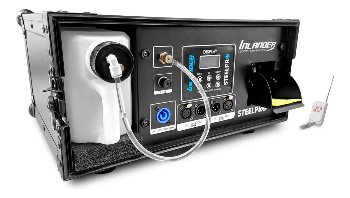 Máquina de fumaça profissional Fazer DMX, 8000 pés Inlander Steelpro Black