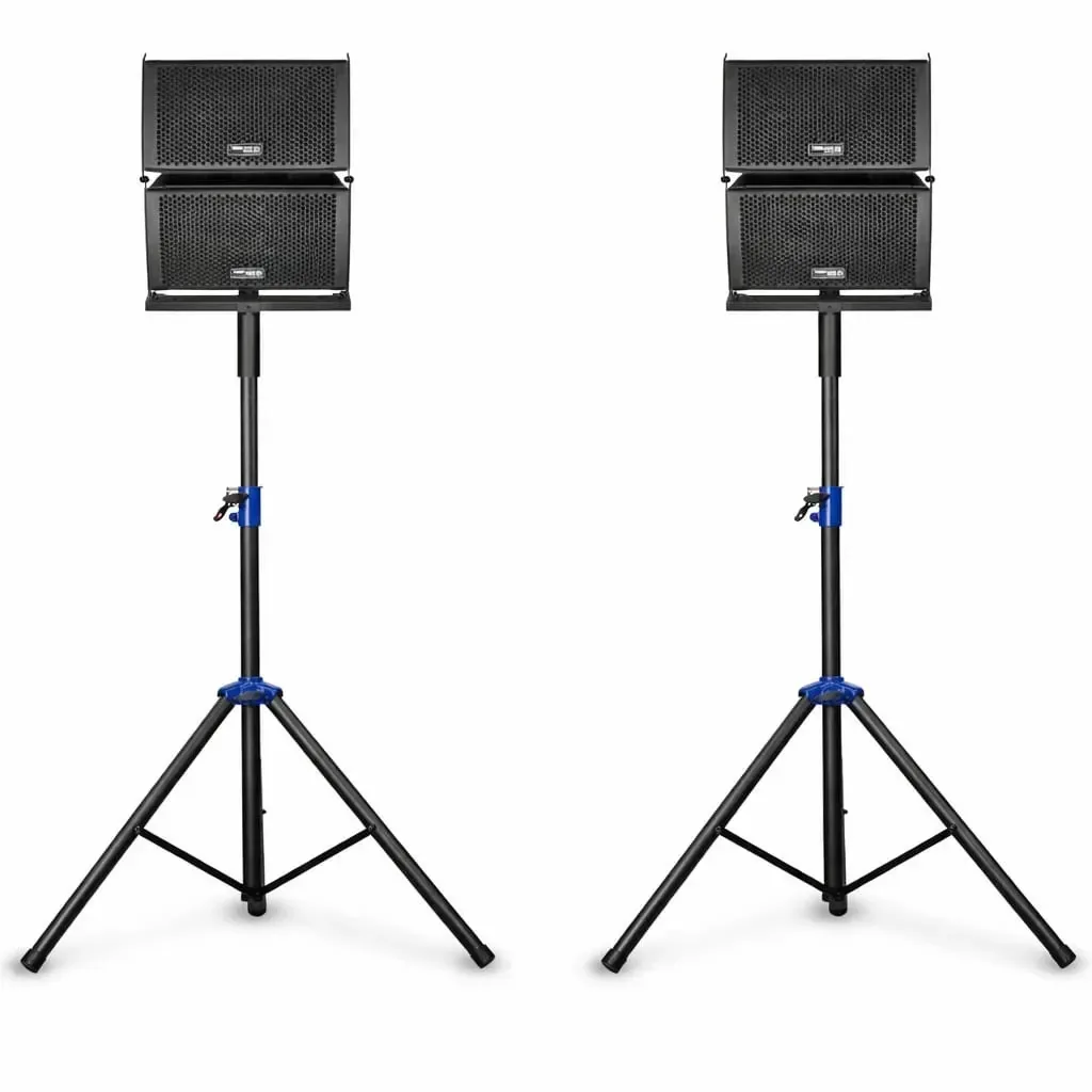 Conjunto de satélites de áudio profissional Steelpro Tubalcain 2.0 Alto-falantes passivos de 300 w Sistema linear para eventos de som ao vivo de DJ inclui suporte (tripé), alta fidelidade, uso...