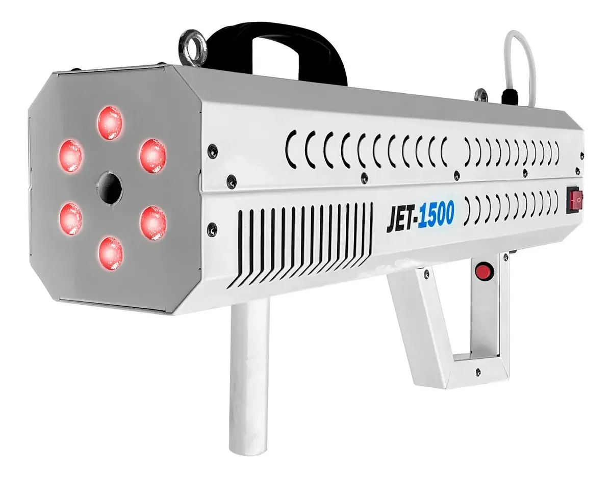 Pistola de fumaça Jet Fog Effect 1500w Led Rgb Steelpro White