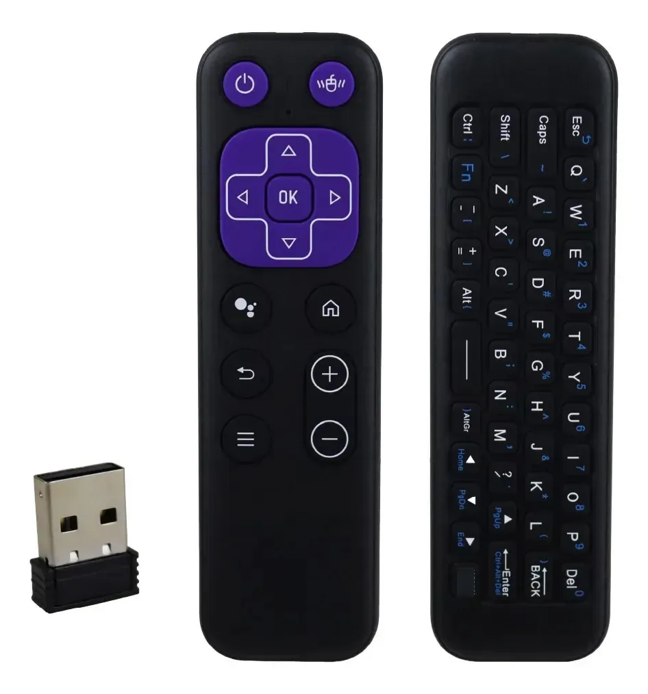 Controle compatível com Smart Tv Android Tv Box Pc Windows Black