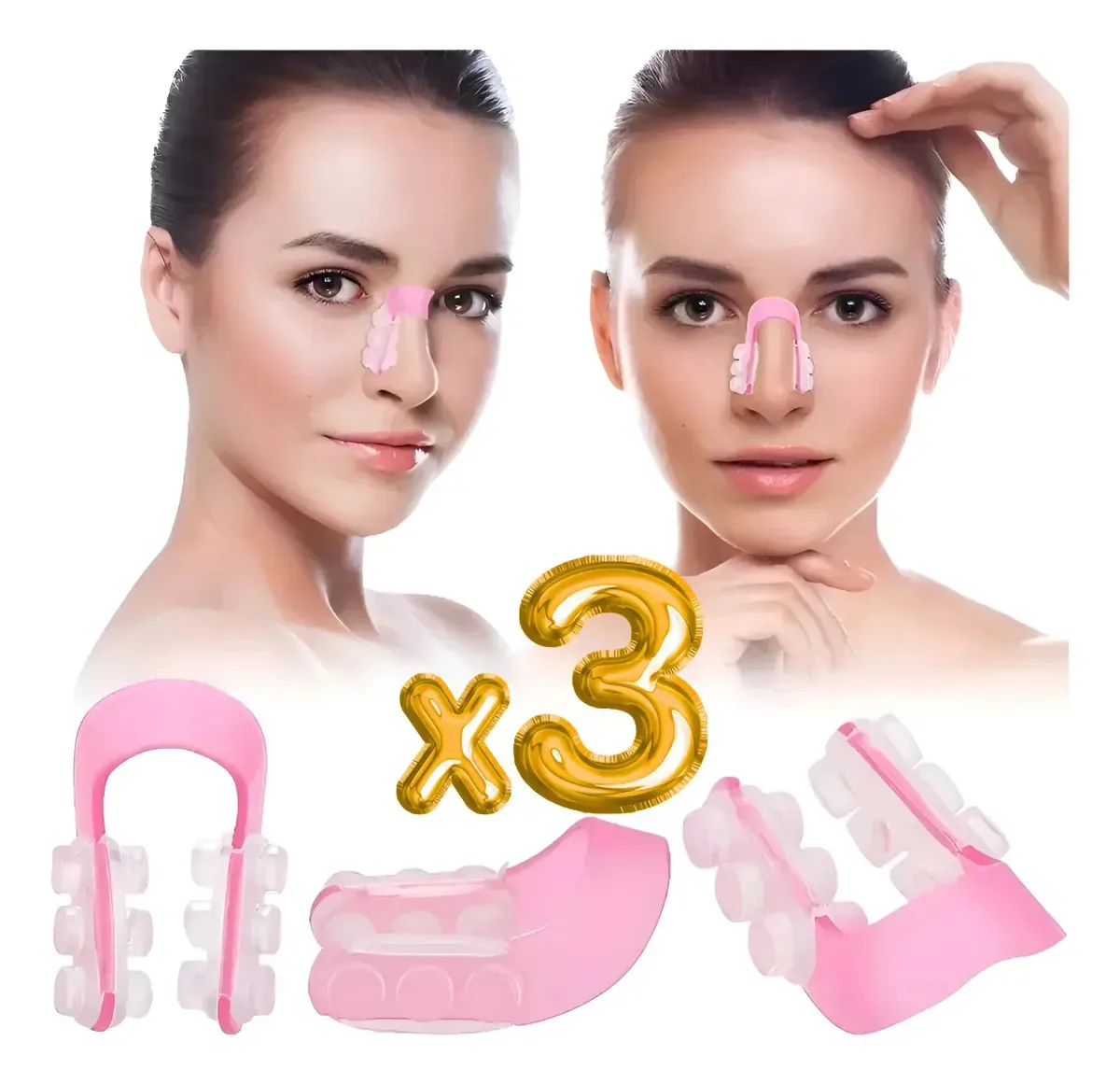 Clipe de corretivo nasal Nose Sprinkler Nose Up 3 unidades rosa