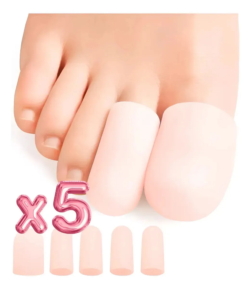 Protetor de dedos de silicone, calosidades e dedal de bolhas, 5 peças, cor F, bege