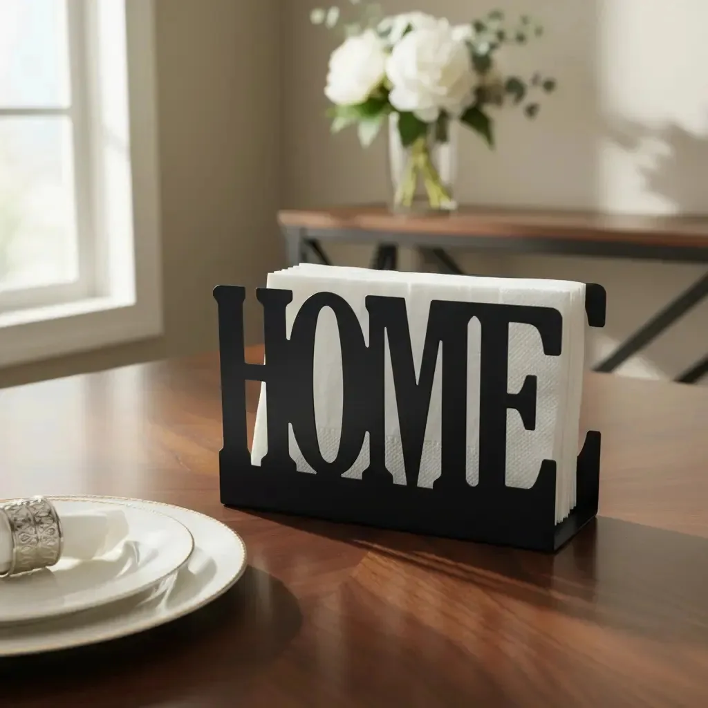 Porta-guardanapos Yuliana Elegant Home Black Metal