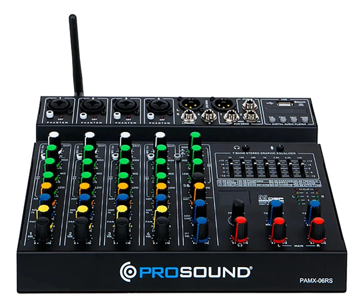 Misturador de efeitos equalizadores Bluetooth Prosound PAMx06rs