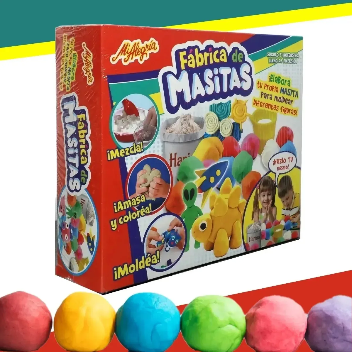 Brinquedos didáticos moldáveis Masitas Factory Mi Alegria Multicolor