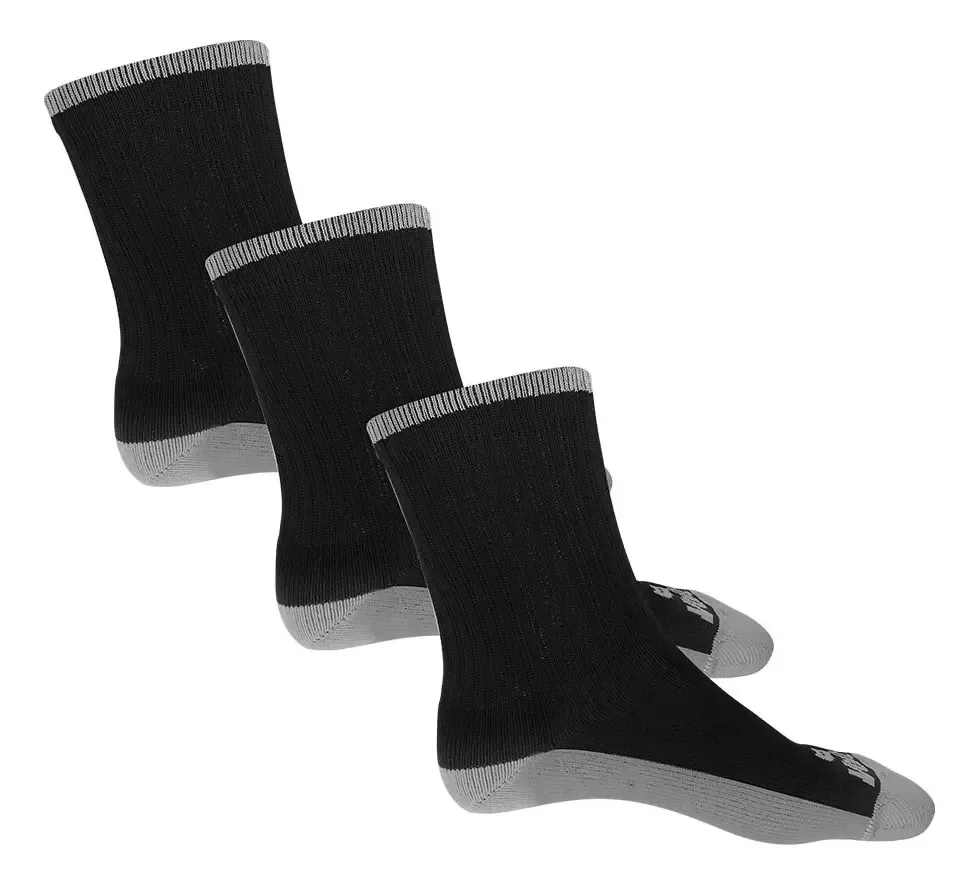 Pacote de 3 meias esportivas masculinas Voit, cor cinza, tamanho 25-30
