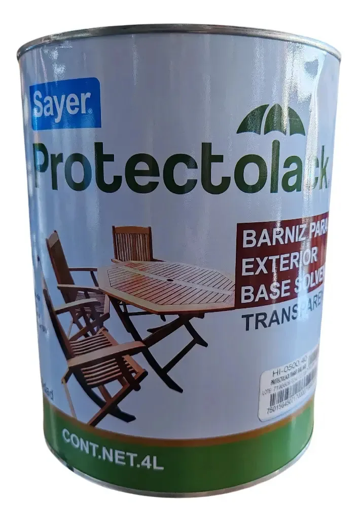 Verniz exterior transparente Protectolack Sayer 4lts Transparente Glossy