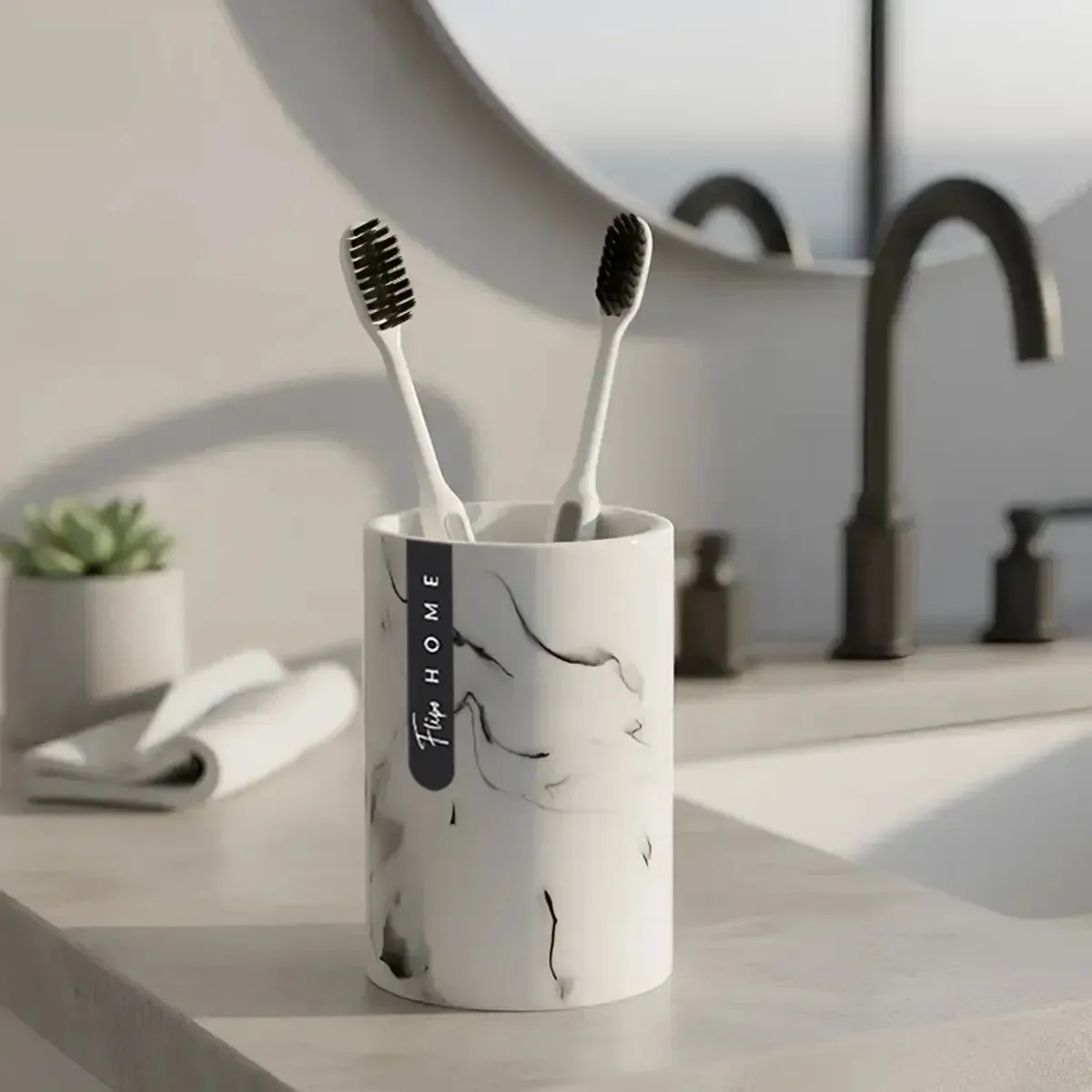 Porta-escova de dentes Ambiente Urbano FL-RESINBL-VASO copo porta escovas de resina branco