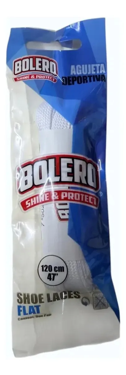 Cadarços de sapato Bolero Shine Y Protect 120 cm brancos