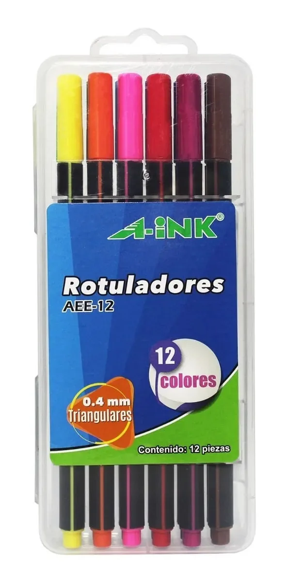 Marcadores de lápis 12 marcadores ultrafinos Canetas A-ink