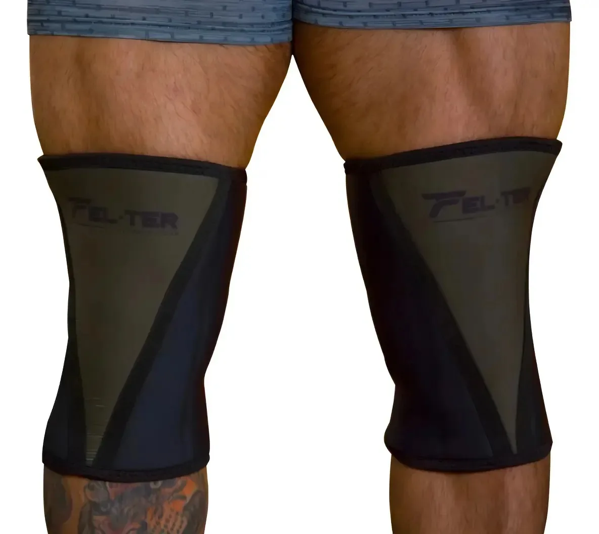 Joelheiras de neoprene, joelheiras Felter Fitness, cor verde, tamanho G