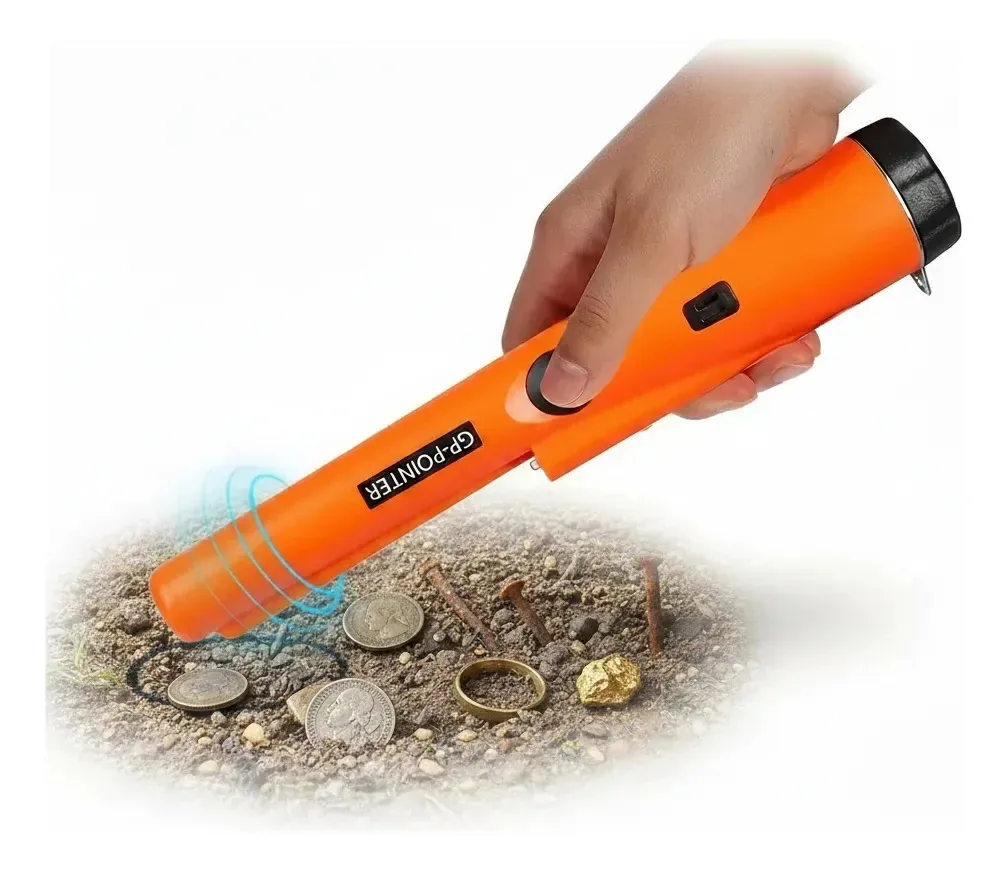 Detector de metais portátil impermeável profissional preciso laranja