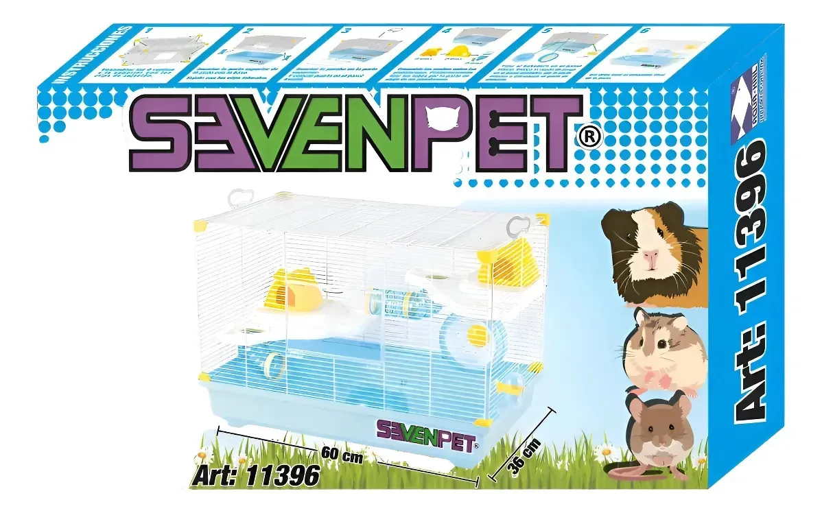 11396 Sevenpet Mansão Azul 60x36x42 Cm Azul