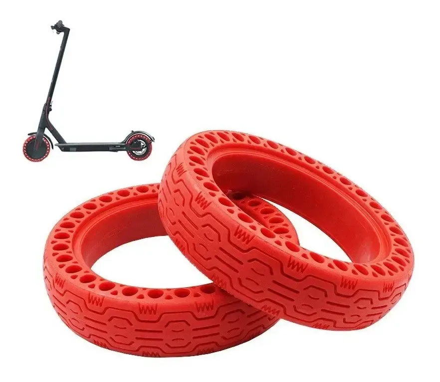 Par de pneus sólidos perfurados para scooter elétrico de 8,5 polegadas