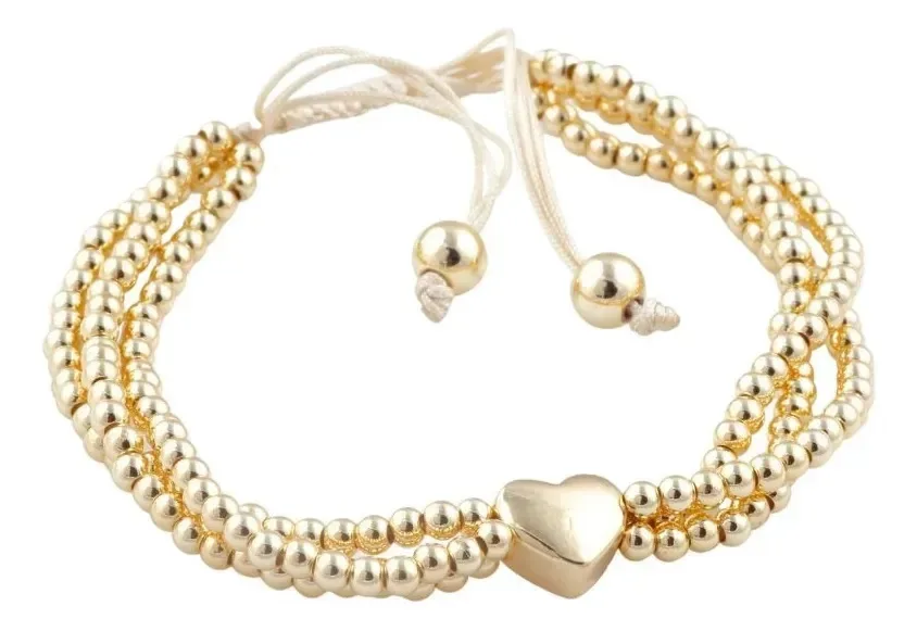 Pulseira Yoiko com acabamento dourado brilhante