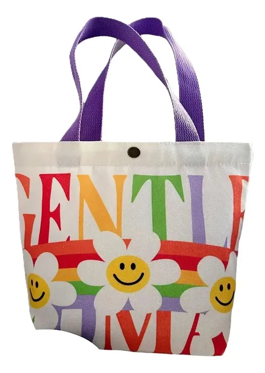 Bolsa de manta estética suave e fofa de flores brancas de algodão, flores brancas, bege suave